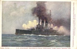 ** T2/T3 SM Schlachtschiff Erzherzog Franz Ferdinand. Stapellauf 1908. Österr. Flottenverein. C. Angerer & Göschl, Chwal - Non Classés