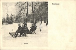 T2/T3 1911 Beszterce, Bistritz, Bistrita; Sétatér Télen Szánkózókkal, Téli Sport. Bartha M. Kiadása / Promenade In Winte - Zonder Classificatie