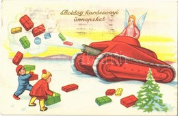 T2 1939 Boldog Karácsonyi Ünnepeket! / Christmas Greeting Card, Angel With A Tank - Non Classés