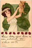 T2 1899 Újév / New Year Pig, Clover, Litho - Ohne Zuordnung