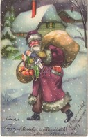 T2/T3 1940 Üdvözlet A Mikulástól / Christmas Greeting Card With Saint Nicholas (EK) - Unclassified