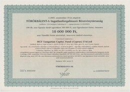 Budapest 2004. 'TÖRÖKBÁLINT-A Ingatlanforgalmazó Részvénytársaság' Névre Szóló, Száz Darab Részvénye összesen 10.000.000 - Non Classificati