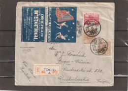 Japan REGISTERED COVER VIA SIBERIA TO Czechoslovakia 1929 - Brieven En Documenten