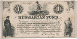 1852. 1$ 'B' 'Kossuth Bankó' Sorszám Nélkül T:III Ragasztott Hungary 1852. 1 Dollar 'B' 'Hungarian Fund' Without Serial  - Non Classés