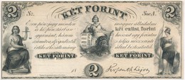 1852. 2Ft 'Kossuth Bankó' 'A' Kitöltetlen T:I- Foltos Hungary 1852. 2 Forint 'A' Without Date And Serial Number C:AU Sta - Ohne Zuordnung