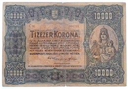 1920. 10.000K 'Orell Füssli Zürich' Barna Sorozat- és Sorszámmal T:III- Kis Szakadások
Hungary 1920. 10.000 Korona 'Orel - Ohne Zuordnung