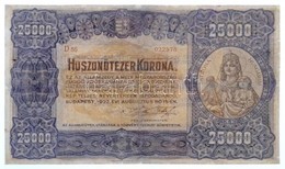 1922. 25.000K 'Orell Füssli Zürich' T:III- Restaurált  
Hungary 1922. 25.000 Korona 'Orell Füssli Zürich' C:VG Restored  - Zonder Classificatie