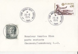 TOURS AGRICULTURAL FAIR SPECIAL POSTMARKS ON COVER, DOUBLE FRANKING-LUXEMBOURG, 1974, FRANCE - Storia Postale