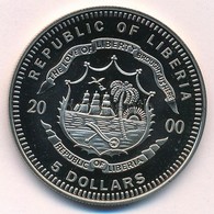 Libéria 2000. 5$ Cu-Ni érem T:PP 
Liberia 2000. 5 Dollar Cu-Ni Coin C:PP - Non Classés