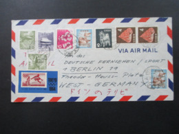 Japan 1964 Luftpostbrief / Via Air Mail Mit 11 Marken Auch Tokyo 1964 An Das Deutsche Fernsehen / Sport In Berlin - Brieven En Documenten