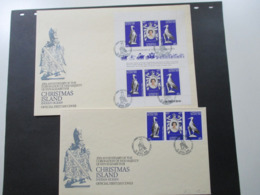 Chrismas Island 1978 FDC Coronation Of Her Majesty Queen Elizabeth II 2 Belege 1x Mit Block Und Sonderstempel - Christmas Island