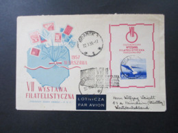 Polen 1957 Block 21 Nationale Briefmarkenausstellung Sonderumschlag Wystawa Filatelistyczna Stempel Gdansk (Danzig) - Cartas & Documentos