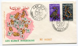 RC 14188 MAROC 1970 LES BIJOUX MAROCAINS OBL OUJDA FDC 1er JOUR TB - Morocco (1956-...)