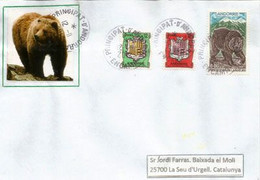 ANDORRE. L'ours Des Pyrénées, Belle Lettre Adressée En Catalogne, Postée Du Village D'Encamp. - Storia Postale