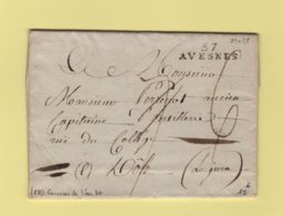 Avesnes - 57 - Nord - Courrier De L'an 10 Pour Dole Du Jura - Taxe Corrigee - 1801-1848: Precursors XIX