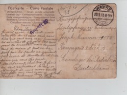 PR7414/ CP Fantaisie écrite De La Hulpe C.Wavre 1917 > Camp De Paderborn Censure  Geprüft - Krijgsgevangenen