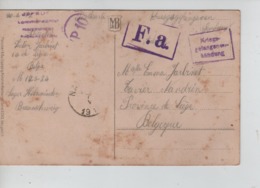 PR7416/ CP Fantaisie PDG-POW Camp De Holzminden Braunschweig 1917 Diverses Censures > Nandrin C.d'arrivée - Krijgsgevangenen