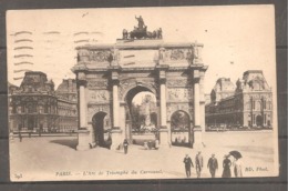 Carte Postale  PARIS  Arc De Triomphe  10 C  Semeuse Oblit  PARIS  1916 Pour  La BELGIQUE  + Poste Militaire Belgique - Andere & Zonder Classificatie