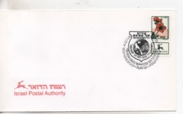 Cpa.Timbres.Israël.2001.Oraquiva Jubilée .Israel Postal Authority  Timbre Anémones - Lettres & Documents