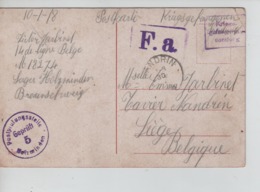 PR7419/ CP Scéne Bucolique PDG-POW Camp De Holzminden Braunschweig 1918 Diverses Censures > Nandrin C.d'arrivée - Prisonniers