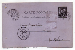 Entier Postal  Sage 10c Noir --1881---n° 89 CP ( 410 )-Saint Pol Sur Ternoise-62  Pour Hesdin-62--cachets - Standard Postcards & Stamped On Demand (before 1995)