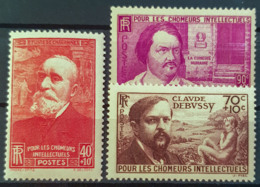 FRANCE 1939 - MNH - YT 436, 437, 438 - Pour Les Chômeurs Intellectuels - Neufs