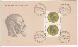 Pair On India FDC 1974, Nicholas Roerich, Writer, Explorer, Poet, USSR Born, Mountaineering, Art, Archaeology - Escritores