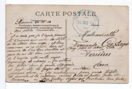 CPA - CACHET EN BLEU RECTO / VERSO : TÉLÉGRAPHIE MILITAIRE / CPA NOËL - Guerre (timbres De)