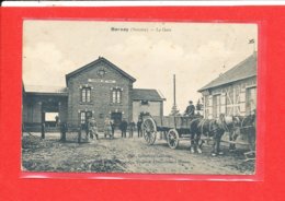 80 HORNOY Cpa Animée ATTELAGE La Gare       Coll Lefebvre Cycles Et Automobiles - Hornoy Le Bourg