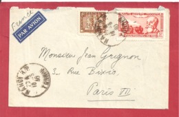 Y&T N°PA37+N°157  SAIGON Vers FRANCE  1940 - Poste Aérienne
