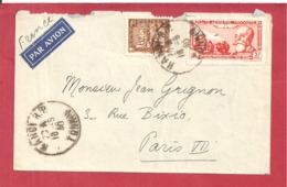 Y&T N°PA37+N°157  SAIGON Vers FRANCE  1940 - Airmail