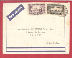 Y&T N°PA10+N°126  DAKAR  Vers FRANCE 1936 - Airmail