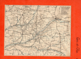 2 Cartes Télégraphique Téléphonique & Des Chemins De Fer Dépt 41 LOIR Et CHER Et42 LOIRE Année 1936 Collée Recto Verso - Europe