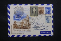 AUTRICHE - Entier Postal + Compléments Par Ballon En 1951 Pour La Suisse , Affranchissement Plaisant - L 43452 - Ballonpost