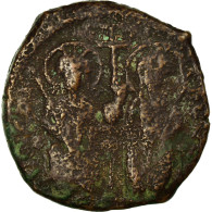 Monnaie, Justin II, Follis, 572-573, Antioche, TB, Cuivre, Sear:379 - Bizantine