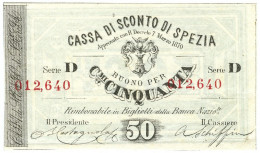 50 CENTESIMI BIGLIETTO FIDUCIARIO CASSA DI SCONTO DI SPEZIA SPL- - Other & Unclassified