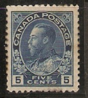 Canada  1911    SG 206  5c  Indigo  Mounted Mint - Unused Stamps