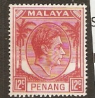 Malaya  Penang    1949    SG  12 12c  Mint  No Gum - Penang