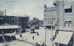 Pioneer Plaza , El Paso Texas Tram  . P. Used El Paso 1908 - El Paso