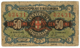 50 CENTESIMI BIGLIETTO FIDUCIARIO 1870 QBB - Sonstige & Ohne Zuordnung