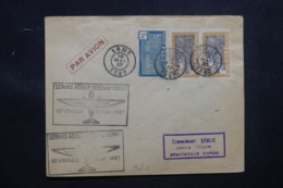 TOGO - Enveloppe De Lome Pour Brazzaville En 1937 Par 1er Vol Sénégal / Congo, Affranchissement Plaisant - L 43487 - Briefe U. Dokumente