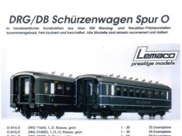 Catalogue LEMACO Prestige Models 1994 Infoblatt DRG/DB Schürzenwagen O - Allemand