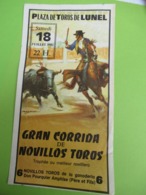 Affichette De Corrida /Gran Corrida De Novillos Toros/ Plaza De Toros De LUNEL/Don Pourquier Amphise/1981      AFF31 - Manifesti