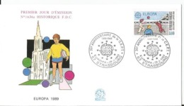 Enveloppe Premier Jour  - FDC - Strasbourg  -  1989 - Europa - - 1980-1989