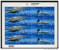 Portugal Açores WWF 2004 Makaire Bleu Poisson Feuillet ** Portugal Azores Atlantic Blue Marlin Fish Sheetlet ** - Feuilles Complètes Et Multiples