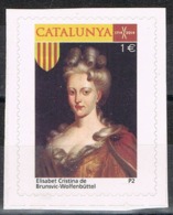 Viñeta CATALUNYA 1 Euros 2014, Elisabeth Cristina De Brunswich, Emperatriz Carlos VI, Label, Cinderella ** - Variedades & Curiosidades