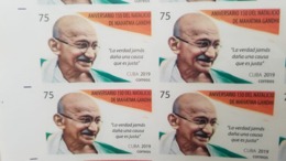 O) 2019 CUBA - CARIBBEAN, IMPERFORATED,  MOHANDAS  MAHATMA GANDHI - PACIFIST - ACTIVIST -NONVIOLENCE -DOVE SYMBOL OF FRE - Geschnittene, Druckproben Und Abarten