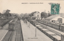 CPA (91) BRUNOY Intérieur De La Gare Train Chemin De Fer (2 Scans) - Brunoy