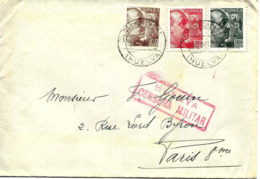 Silos De Calañas (Huelva) A Paris Carta 1939 Censura. Sello Pro Tuberculosos Guerre Espagne. - Nationalists Censor Marks