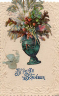 JE PORTE BONHEUR - Vase Rempli De Fleurs, Découpi, Noeud - Fleurs